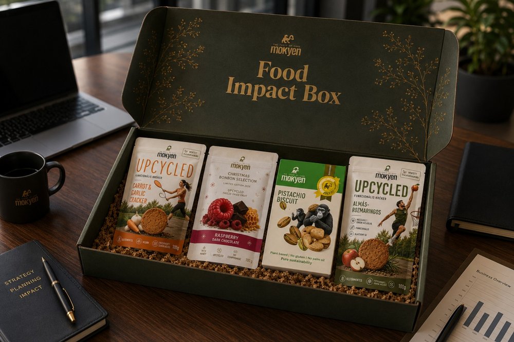 Food Impact Box – nyitott vállalati ajándékdoboz