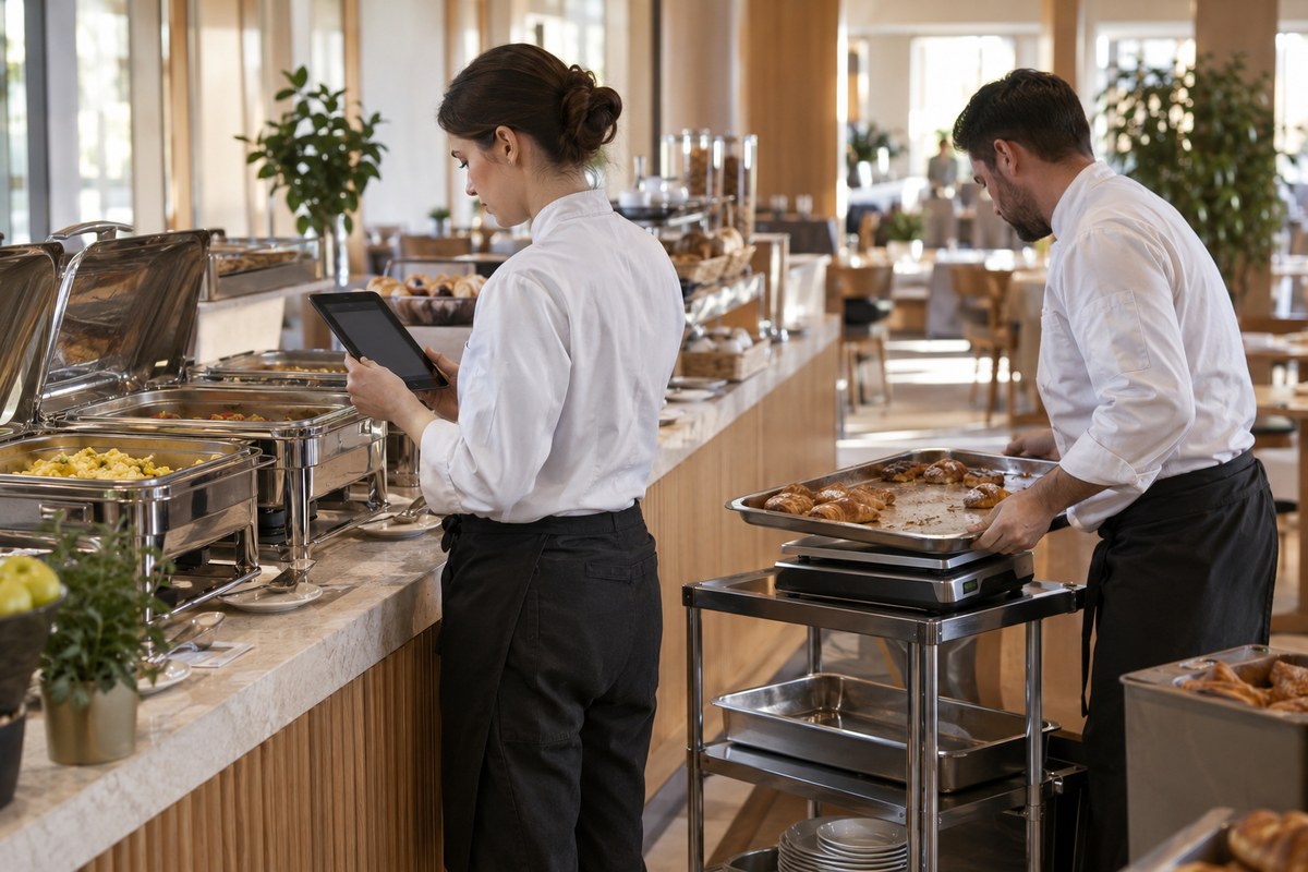 Remeasuring a hotel breakfast — what was left on the buffet